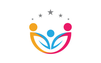 People group care community network and social logo design v.58