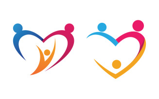 People group care community network and social logo design v.59