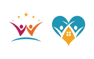 People group care community network and social logo design v.62
