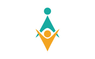 People group care community network and social logo design v.64