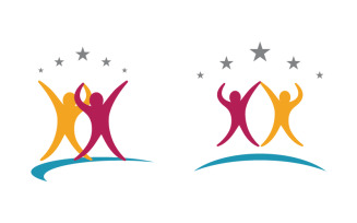 People group care community network and social logo design v.68