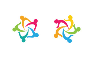 People group care community network and social logo design v.70
