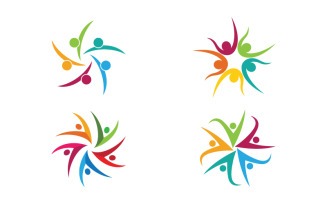 People group care community network and social logo design v.71