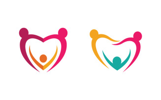 People group care community network and social logo design v.72