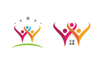 People group care community network and social logo design v.74