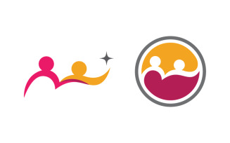People group care community network and social logo design v.76