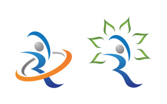 Healthy life Human character logo sign illustration v.10