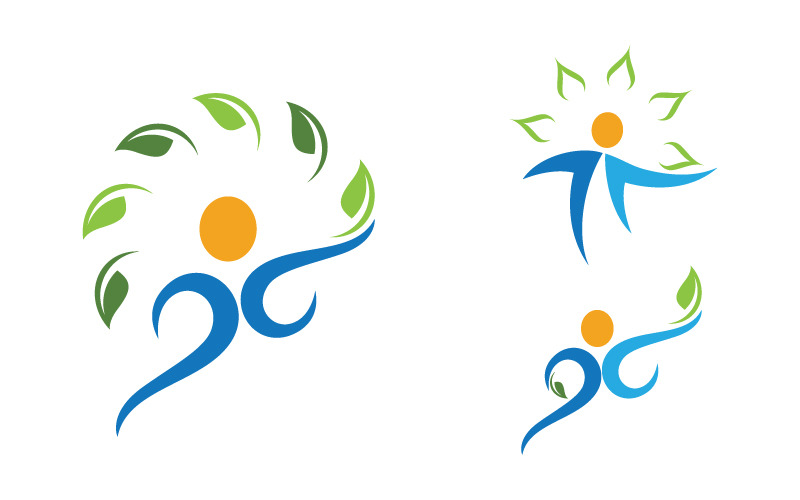 Healthy life Human character logo sign illustration v.19 Logo Template