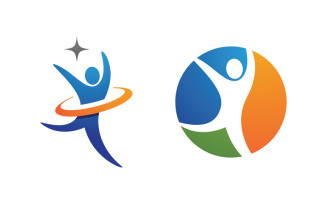 Healthy life Human character logo sign illustration v.21