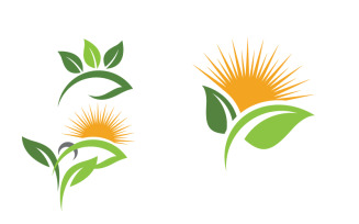 Healthy life tree leaf concept logo design template v.12