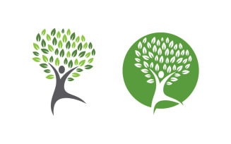 Healthy life tree leaf concept logo design template v.32