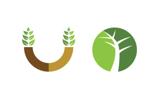 Healthy life tree leaf concept logo design template v.34