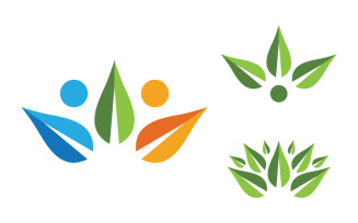 Healthy life tree leaf concept logo design template v.37