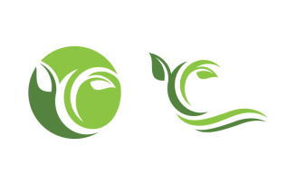 Healthy life tree leaf concept logo design template v.50