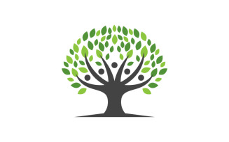 Healthy life tree leaf concept logo design template v.52