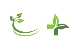 Healthy life tree leaf concept logo design template v.53