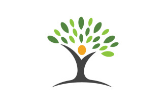 Healthy life tree leaf concept logo design template v.55