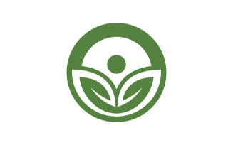 Healthy life tree leaf concept logo design template v.62