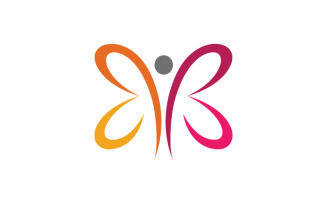 Butterfly Beauty Vector icon logo design template v.8