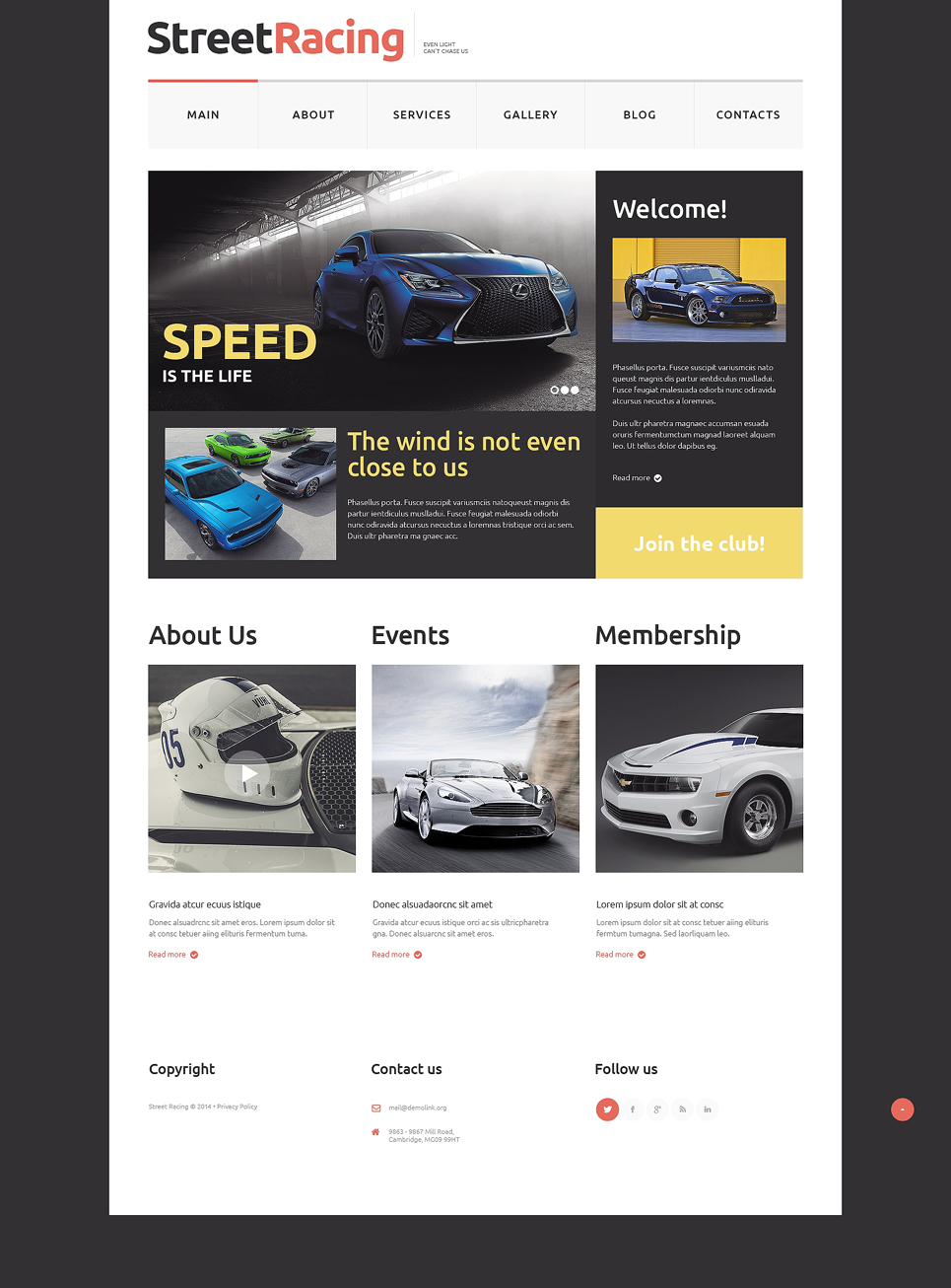 Car Racing Responsive Website Template #50728