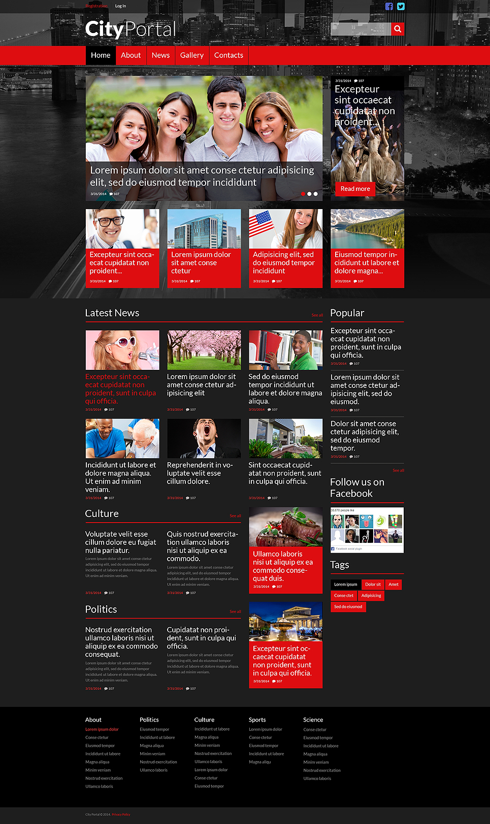 City Portal Responsive Website Template New Screenshots BIG