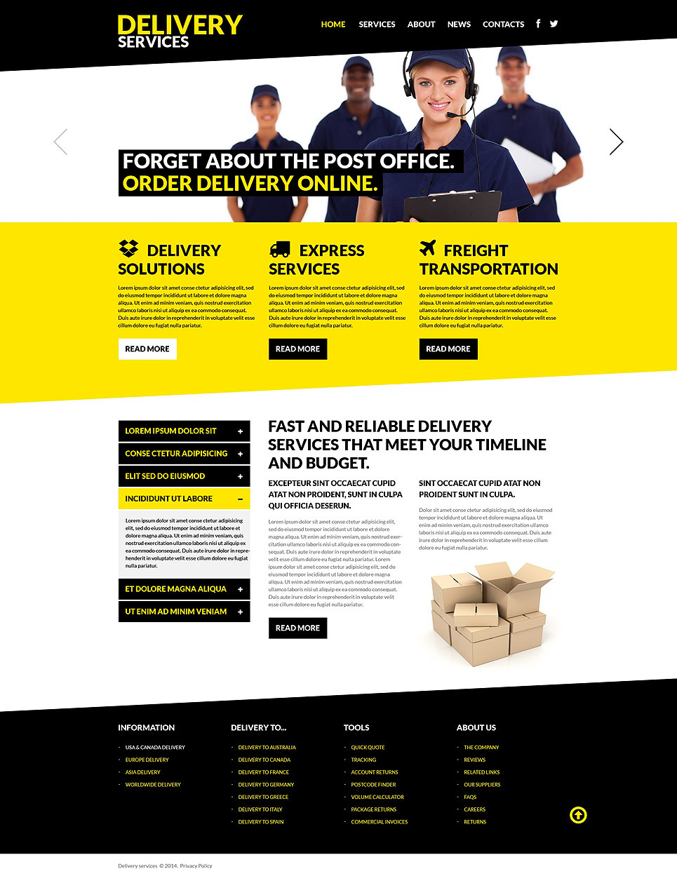 Delivery Service Website Templates Free Download Printable Templates