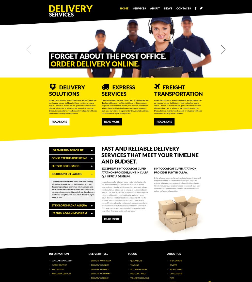 Demo for Delivery Services Responsive Website Template #50710