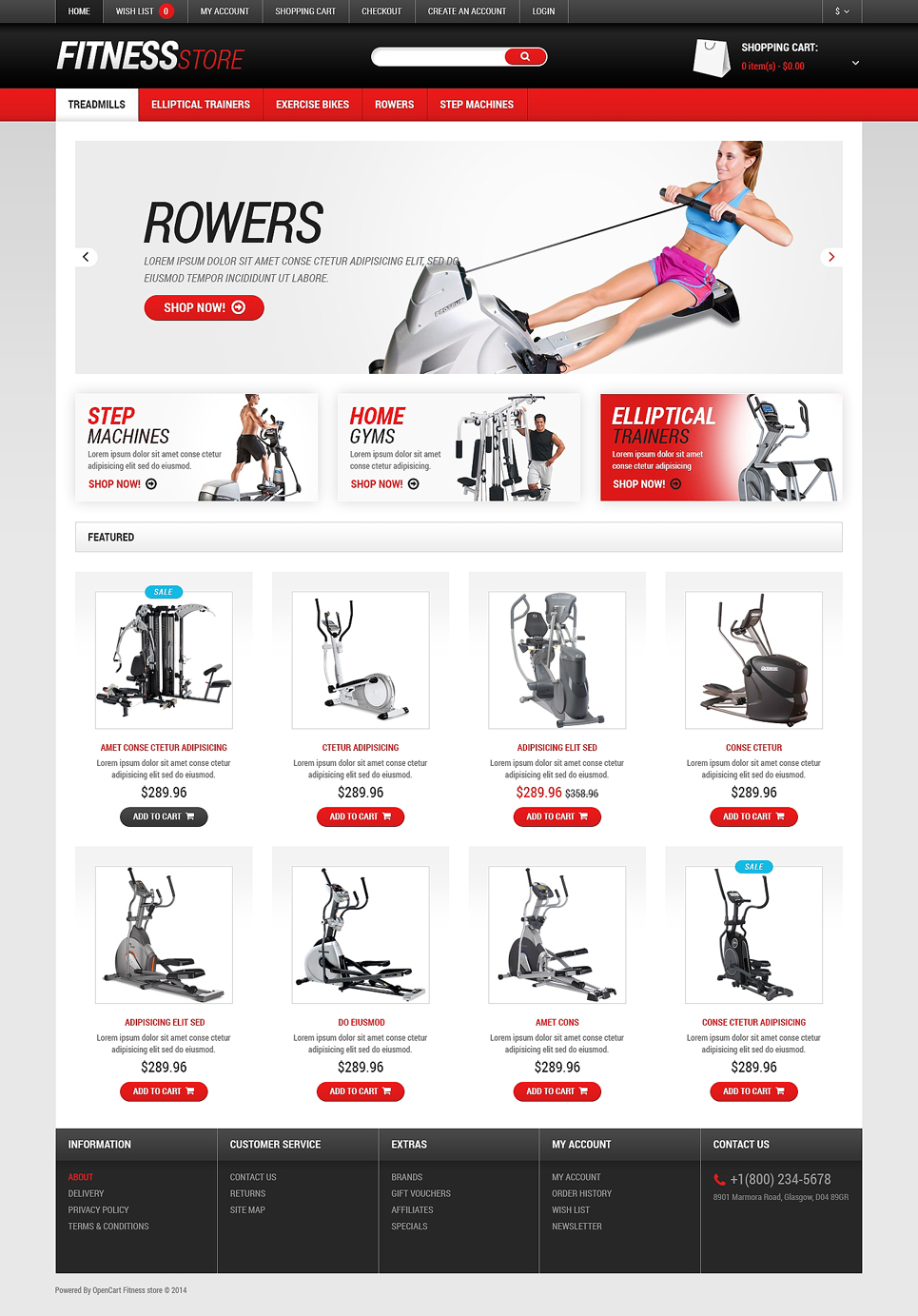 Fitness Responsive OpenCart Template New Screenshots BIG