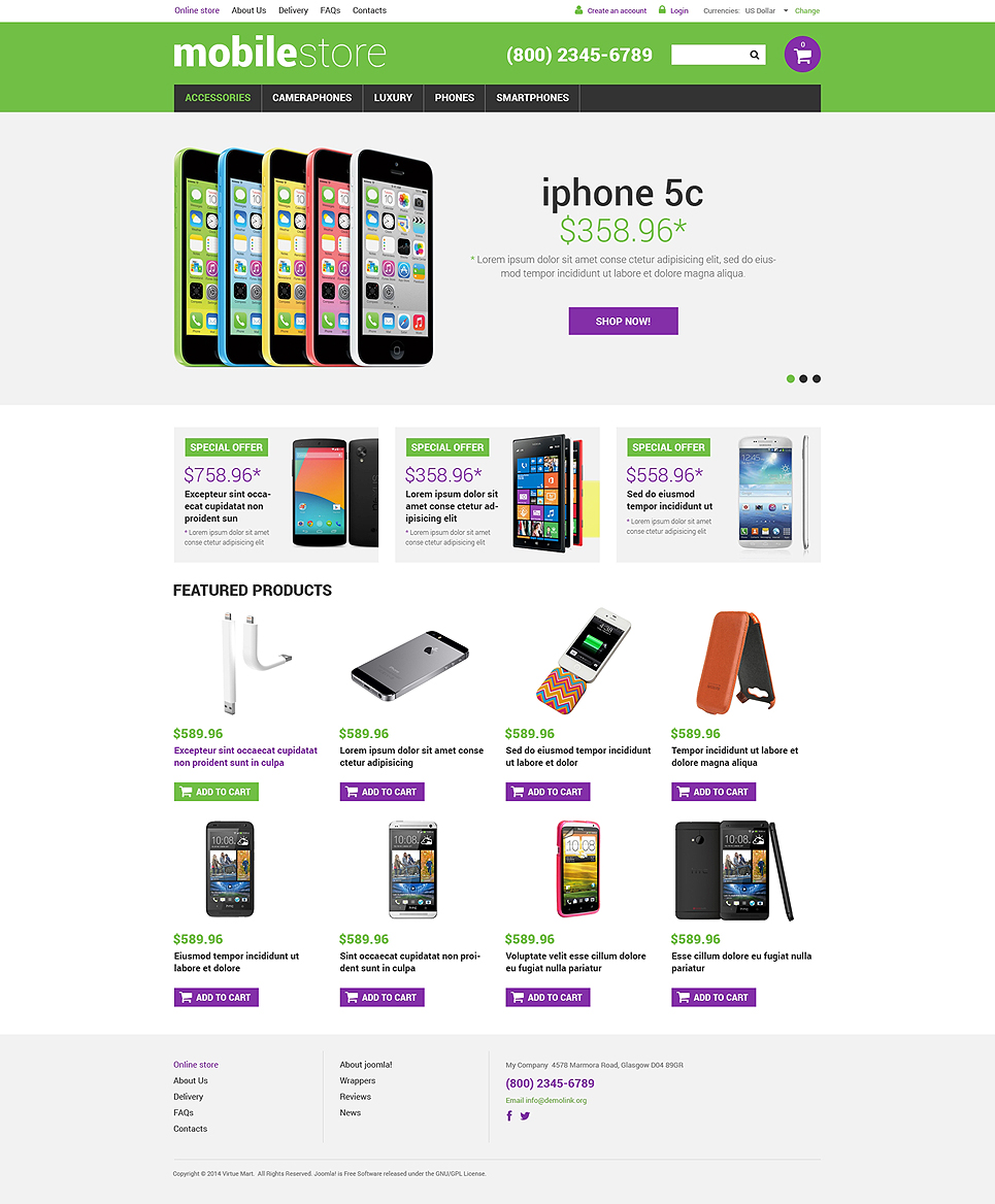 Mobile Store VirtueMart Template New Screenshots BIG