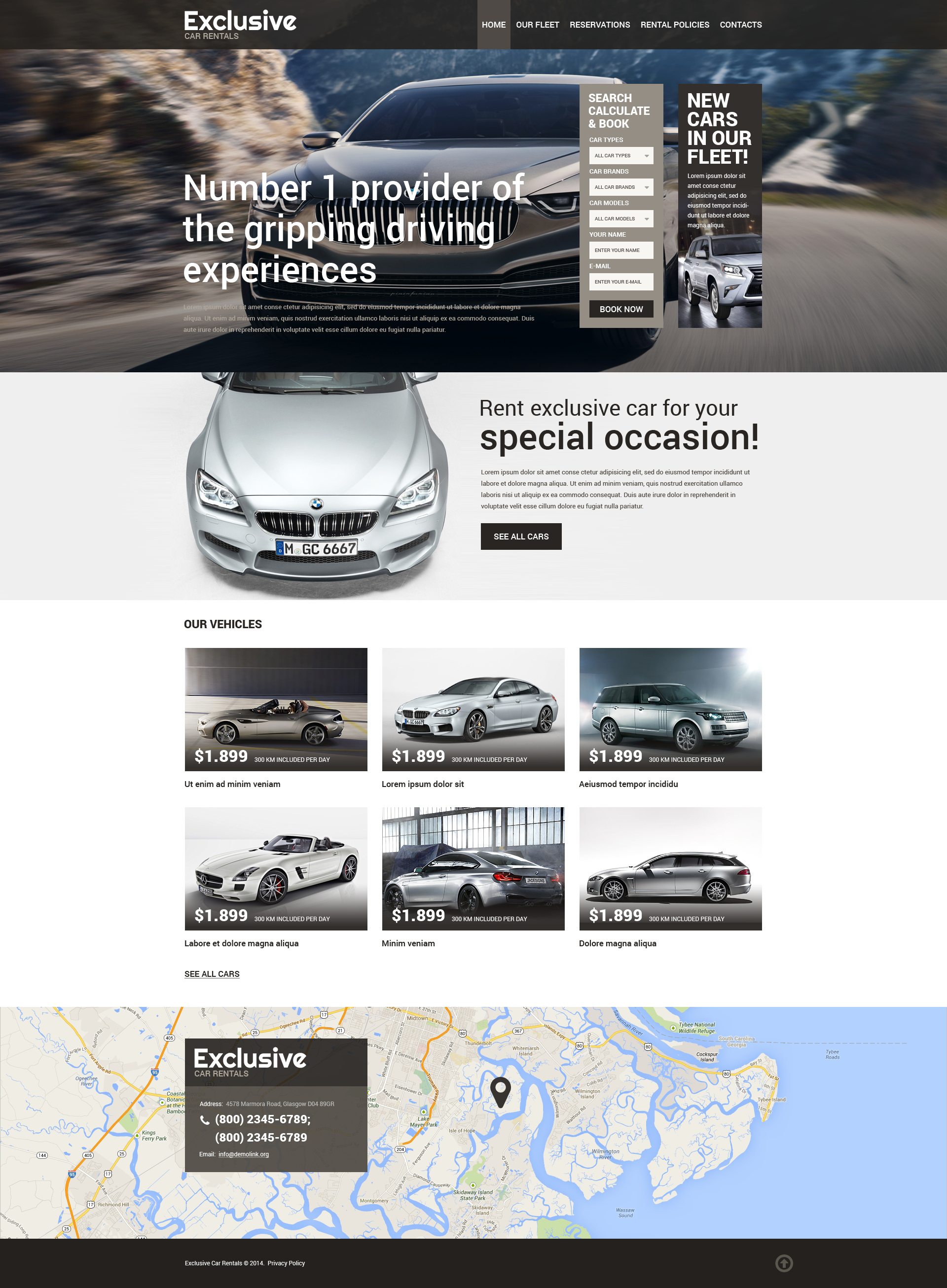Modèle Web adaptatif pour site de sociétés de location de voitures #50771 - screenshot