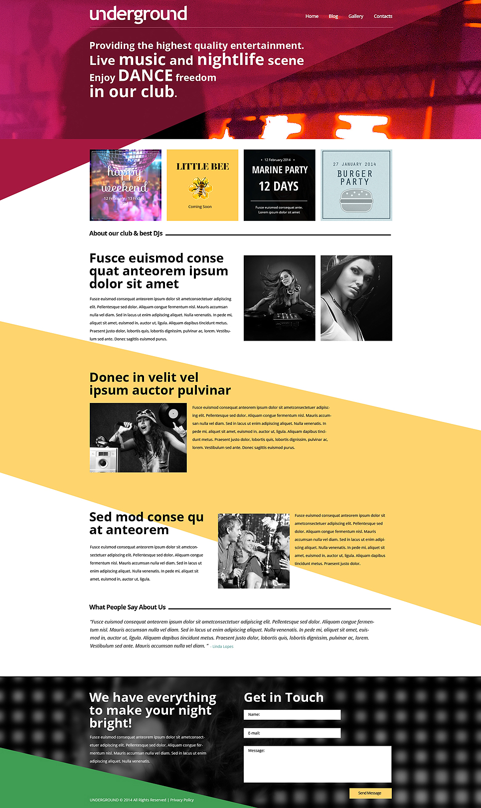 Night Club Drupal Template New Screenshots BIG
