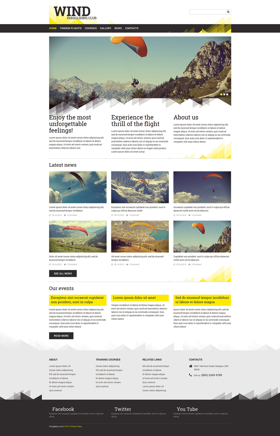 Paragliding Responsive Joomla Template New Screenshots BIG