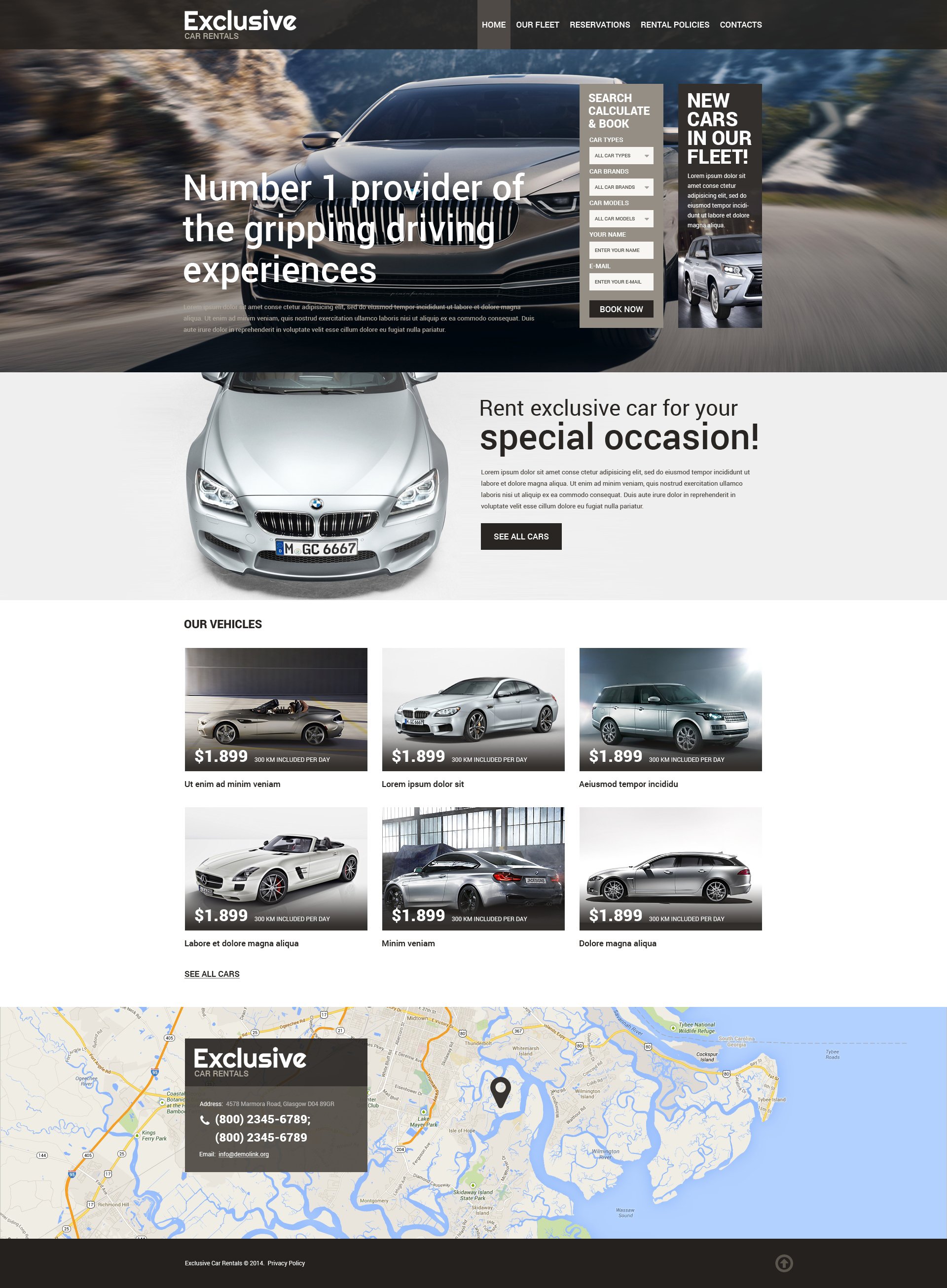 Plantilla Web Responsive para Sitio de Alquiler de coches #50771 - captura de pantalla
