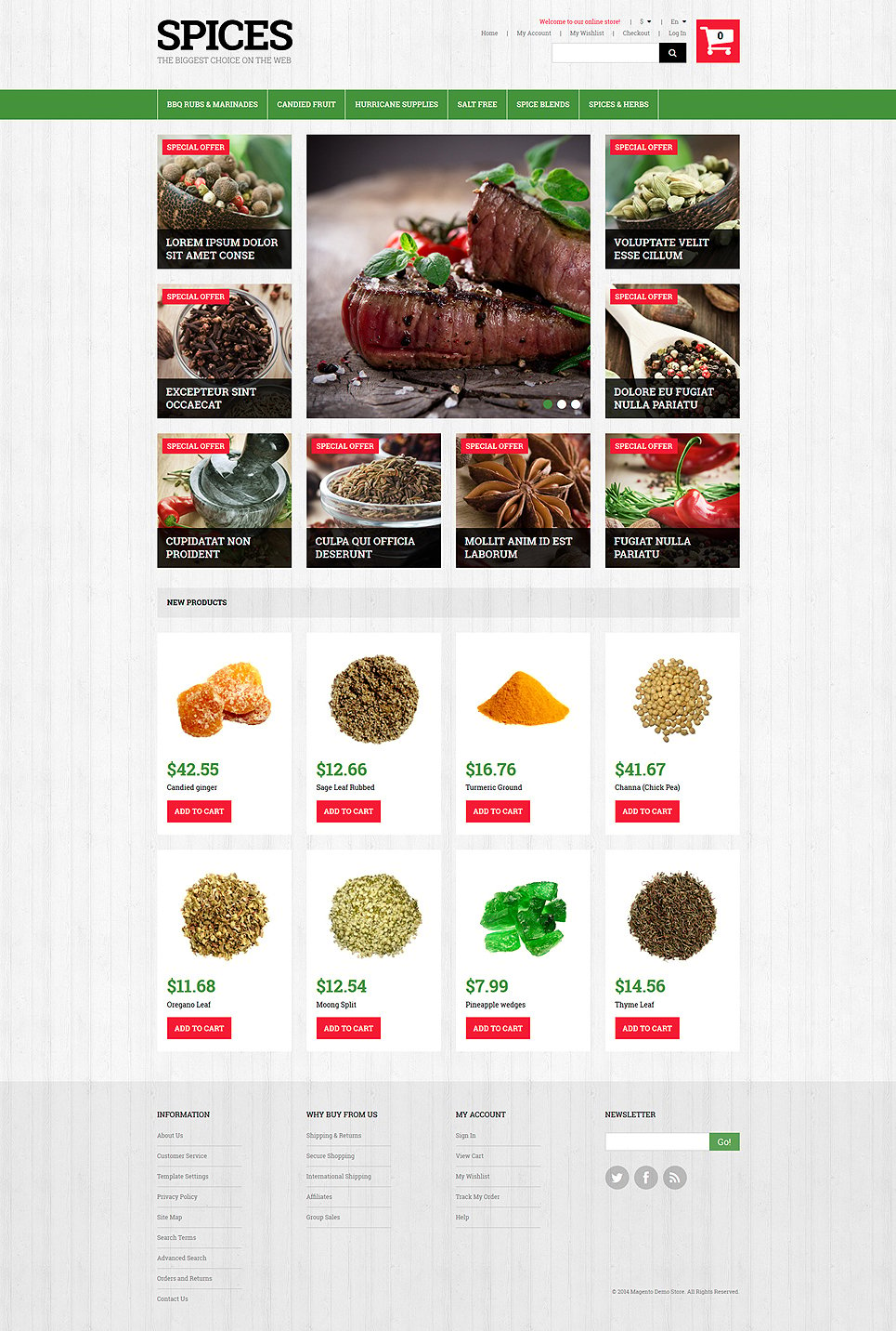 Spiced Dishes for Health Magento Theme New Screenshots BIG