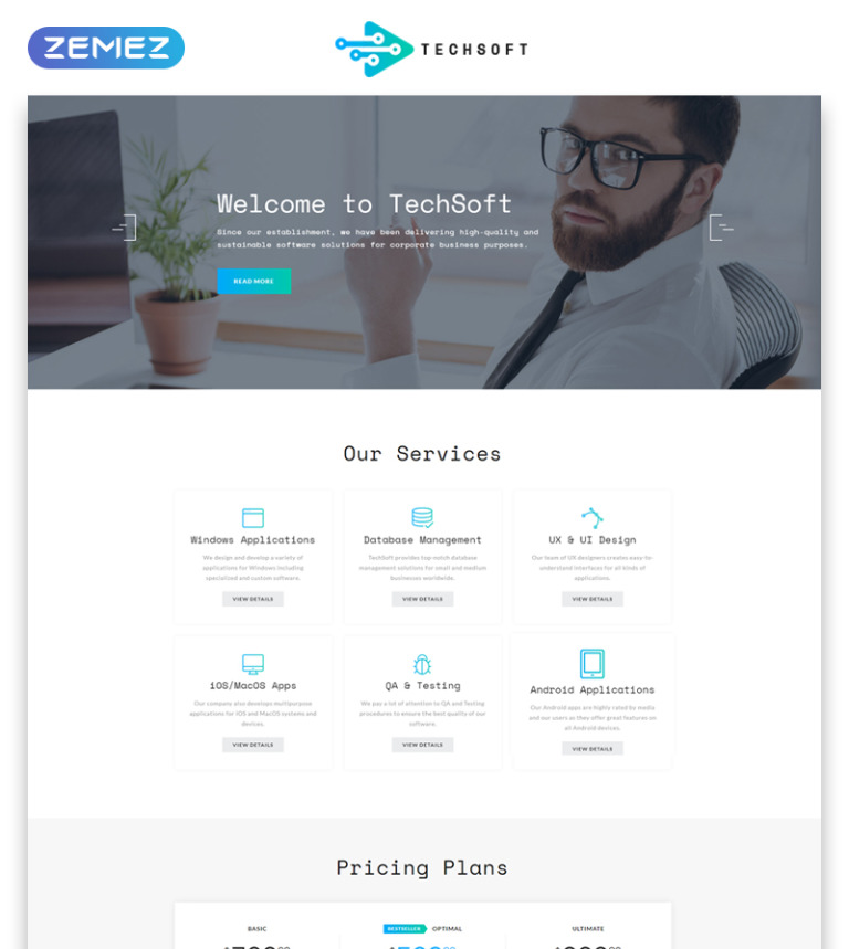  TechSoft - Business Software Multipage HTML5 Website Template