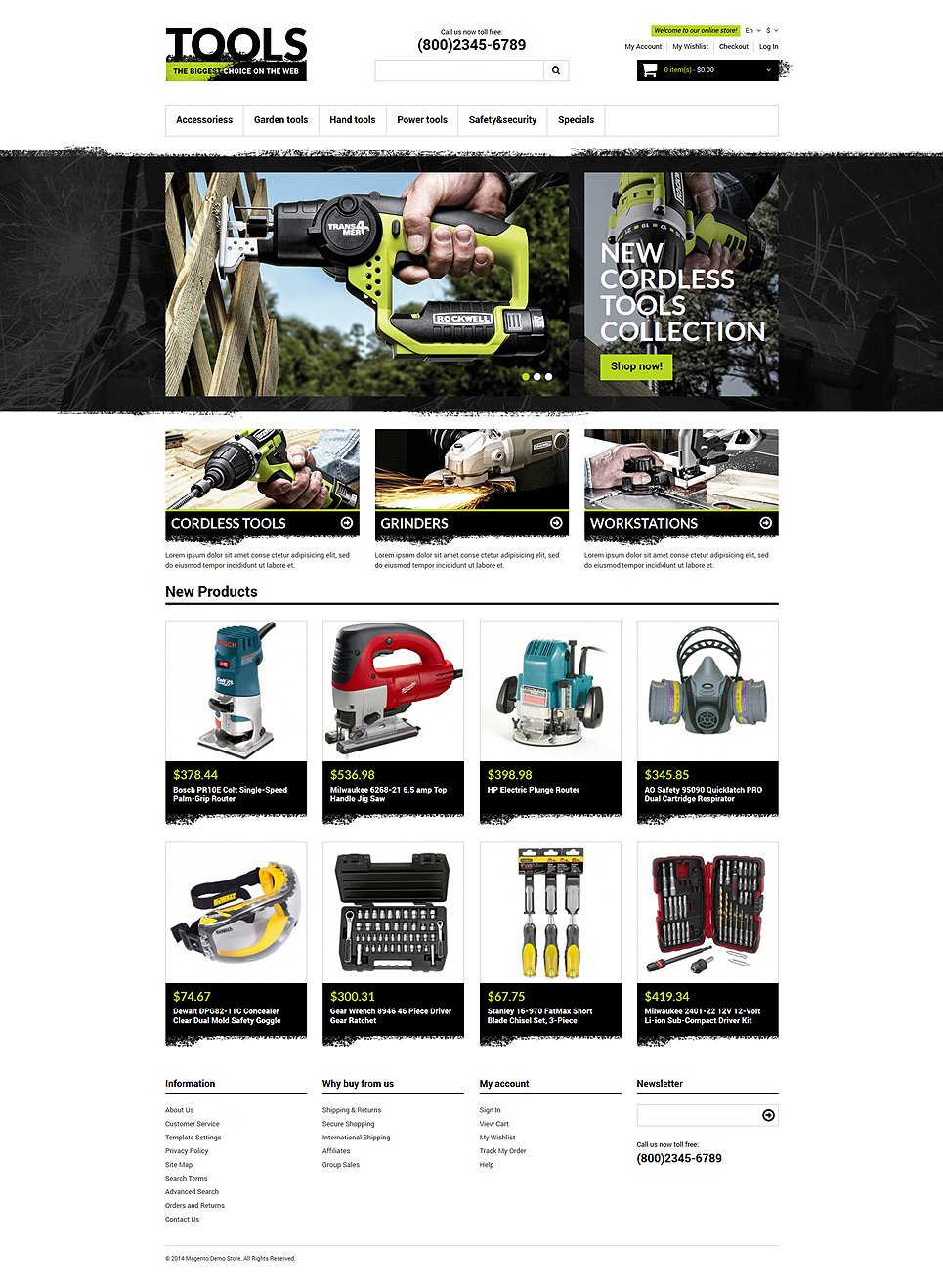 Tools & Equipment Responsive Magento Theme New Screenshots BIG