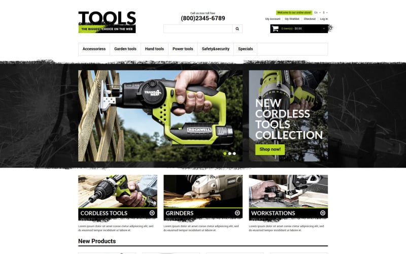 Tools & Equipment Responsive Magento Theme