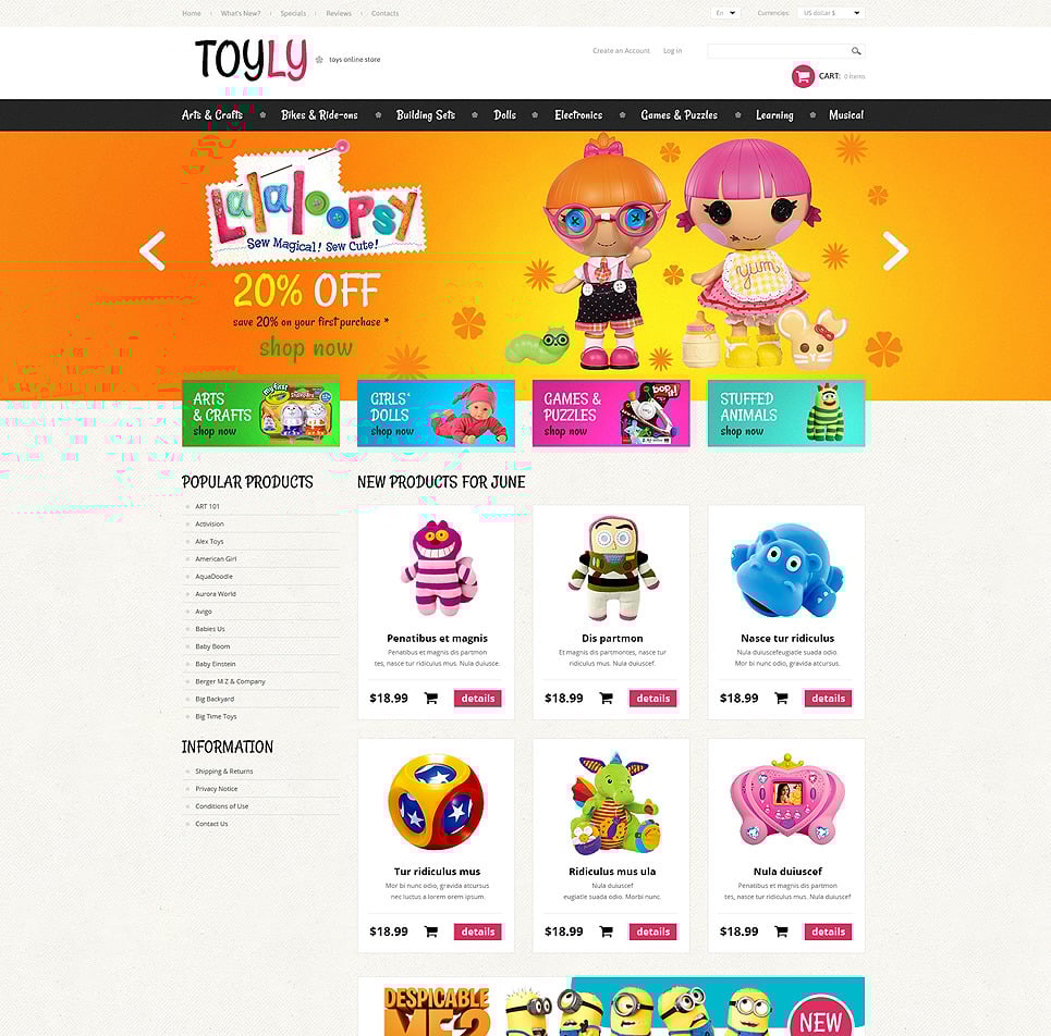 Toy Store osCommerce Theme Big Screenshot Toy Store OsCommerce Template New Screenshots BIG
