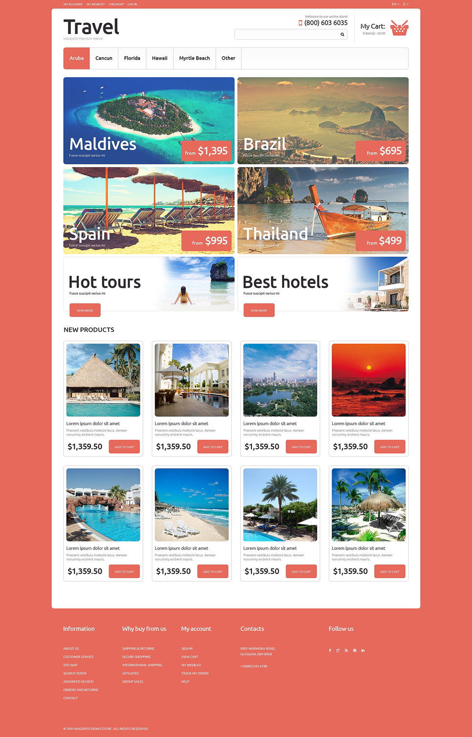 Travel Agency Responsive Magento Theme New Screenshots BIG