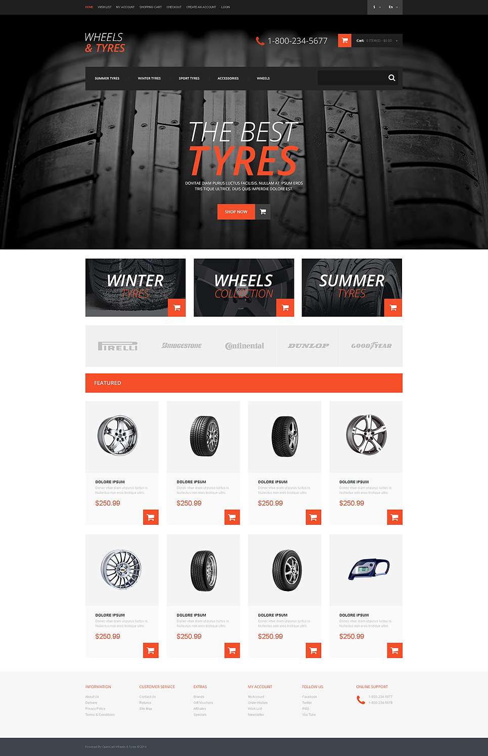 Wheels & Tires Responsive OpenCart Template New Screenshots BIG