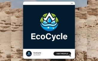 EcoFlow Recycle Logo – Sustainable Water, Leaf & Nature-Inspired Design