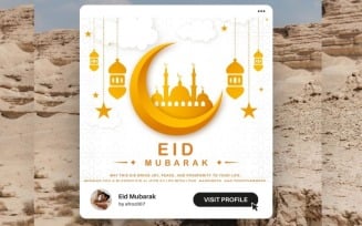 Elegant Eid al-Fitr Template Design – Perfect for Greeting Cards & Social Media