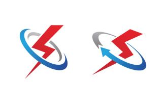 Lightning energy vector icon illustration design v.7