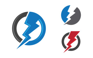 Lightning energy vector icon illustration design v.8
