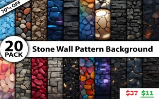 Stone wall pattern background bundle