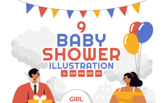 9 Baby Shower Celebration Illustration