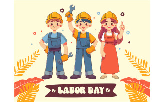 Colorful Labor Day Celebration Illustration