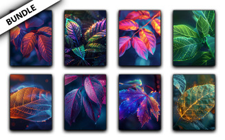 Colorful leaves background bundle