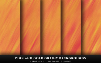 Pink and Gold Grainy Texture Backgrounds