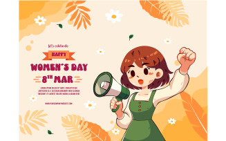 Vibrant Women's Day Celebration Banner Design Illustration